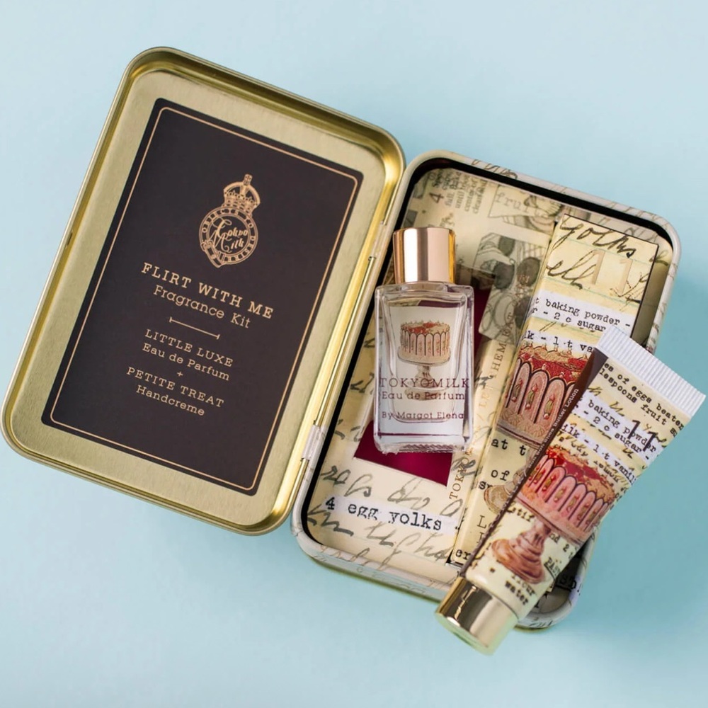 Tokyo Milk Flirt w/Me Fragrance Kit: Let Them Eat Cake No. 11-metal tin/box-NIB